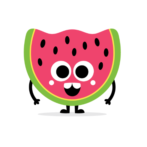 Melly the watermelon Character over transparent background