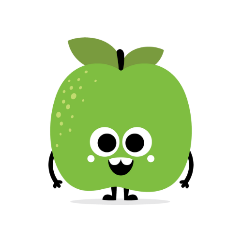 smithy the apple character over transparent background